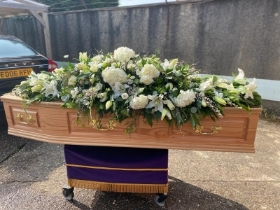 7ft All White Coffin