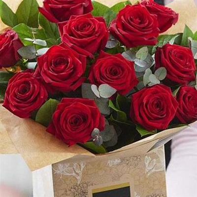 Luxury 12 Red Roses Hand Tied