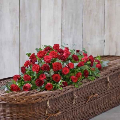 Red rose and Carnation Casket Spray