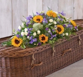 Sunflower mix casket spray