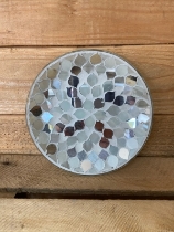 Pearl and Silver candle plate