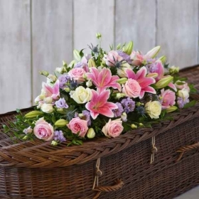 Rose and Eryngium Casket Spray