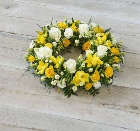 Yellow and white wreath